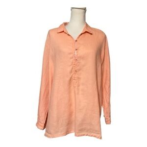 Eileen Fisher 100% Irish Linen Handkerchief Top Size M